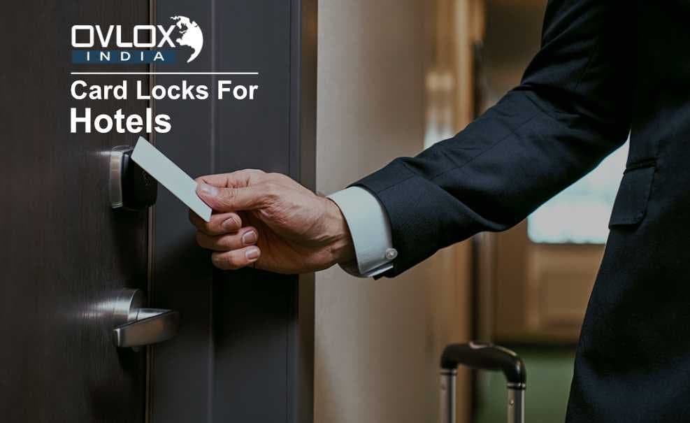 An Ovlox India lock fitted to a hotel door.